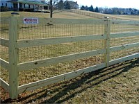 <b>5 foot pressure treated 4 board paddock fence with black vinyl coated mesh</b>